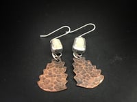 Image 2 of Hand-cut Lake Pebble Dangly Earrings