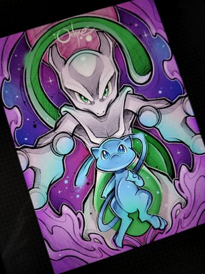 Image of Mew and Mewtwo (Pokemon)