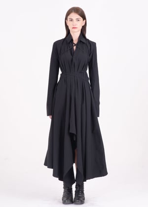 Image of SAMPLE SALE - Multi-Way Asymmetric Lace Up Shirt Dress Black