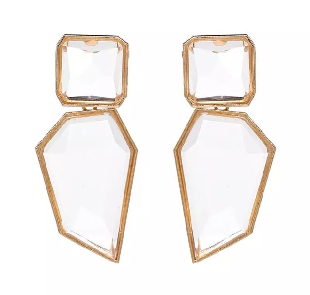 Image of Gold and Crystal Statement Earrings