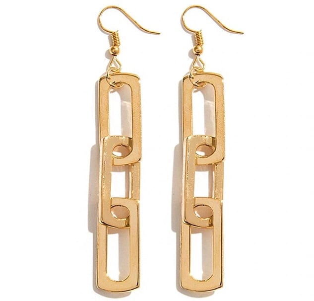 Gold Link Drop Statement Earrings Zeal Accessories
