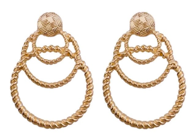 Image of Gold Circular Statement Earrings 