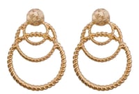 Image 1 of Gold Circular Statement Earrings 