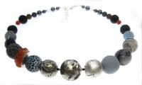 Image 1 of Lava with Rough Carnelian Necklace