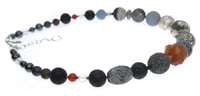 Image 3 of Lava with Rough Carnelian Necklace