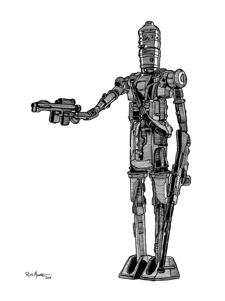 Image of Star Wars IG-88 Original Ink Art