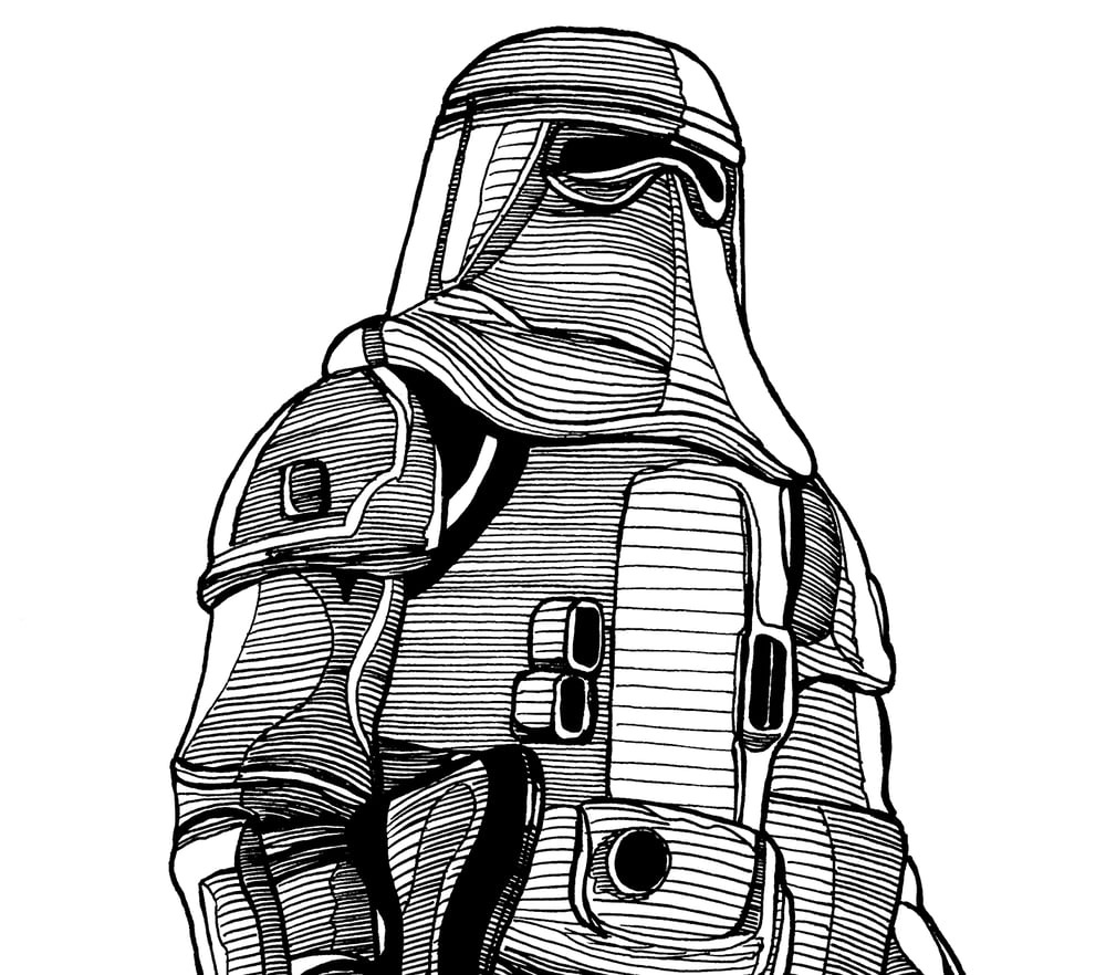 Image of Star Wars Snowtrooper Original Ink Art