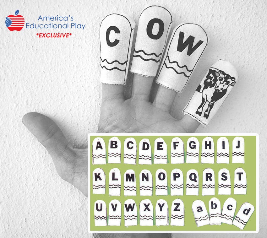 Alphabet Finger Puppet Set Of 40 | America's Play