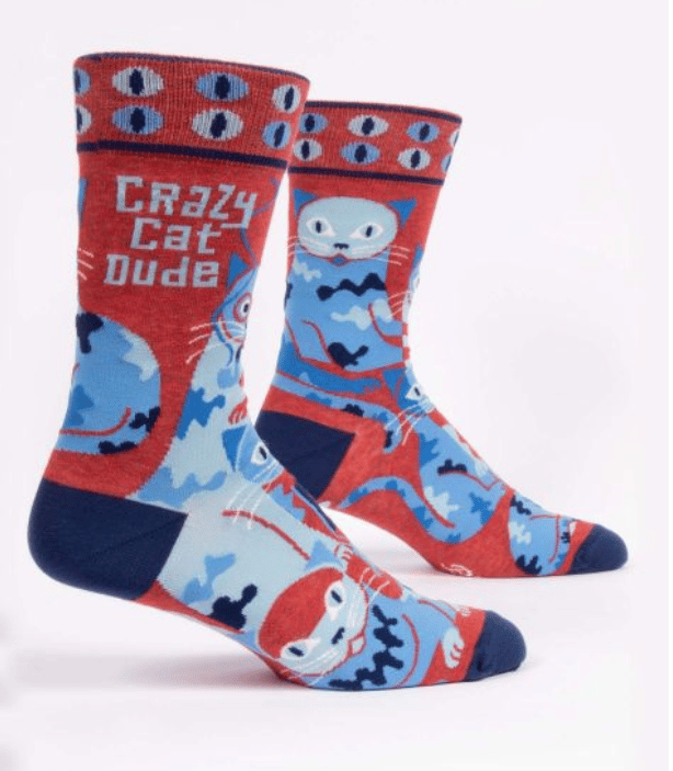 Image of Crazy Cat Dude Men's Crew Socks