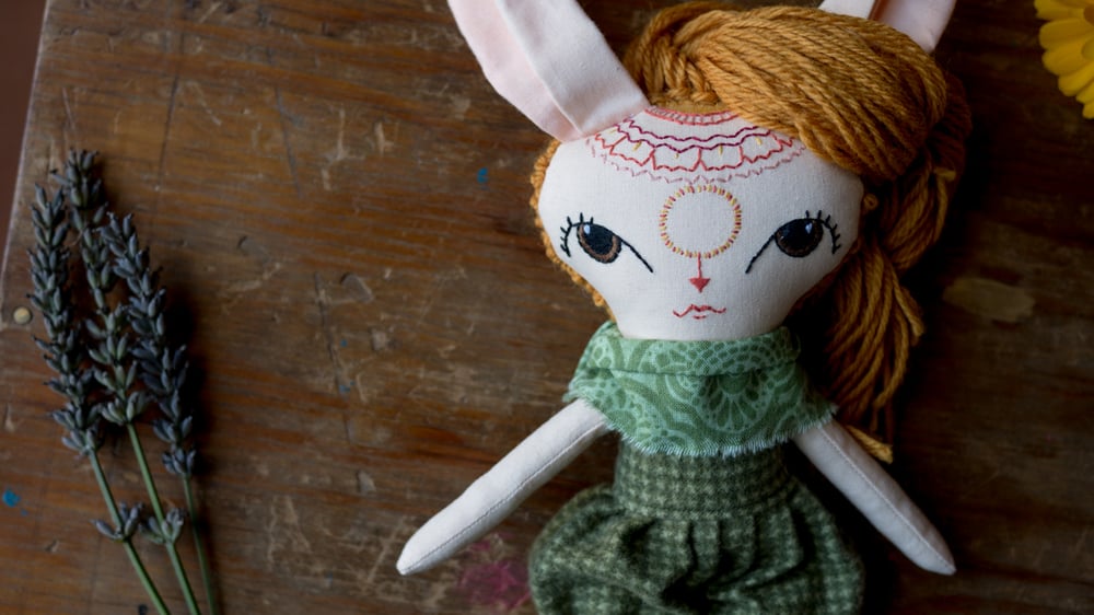 Image of Blonde Shorty Bunny Doll
