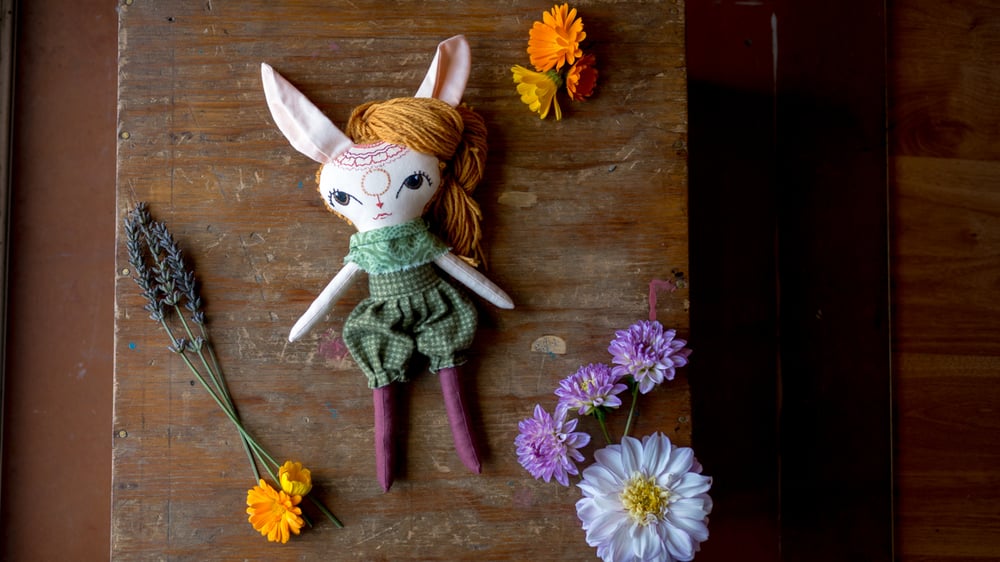 Image of Blonde Shorty Bunny Doll