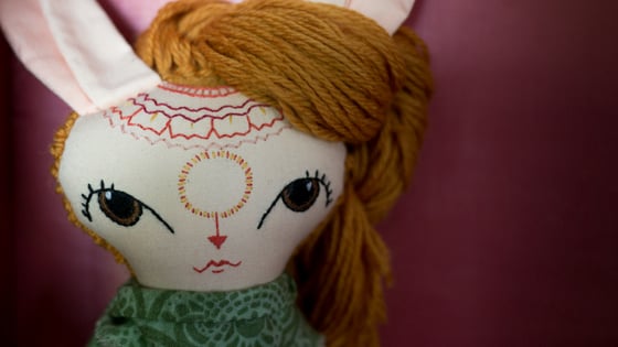 Image of Blonde Shorty Bunny Doll