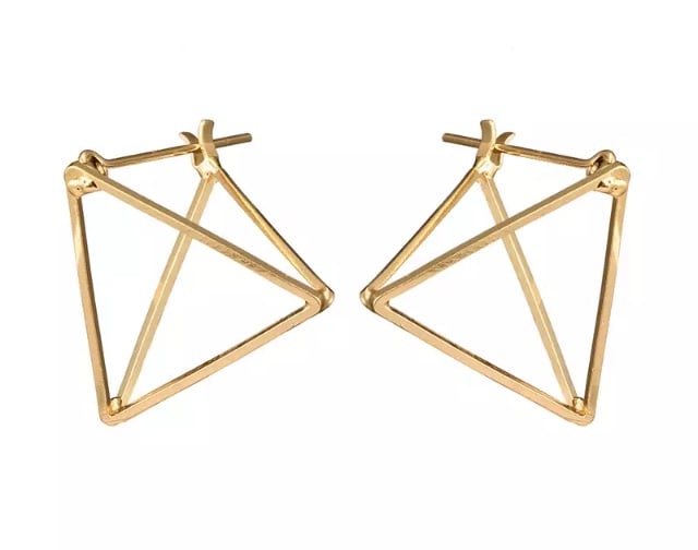 Image of Gold Pyramid Earrings 