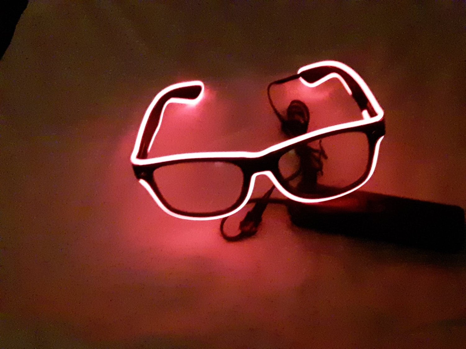 Image of Rose Colored LED Sunglasses