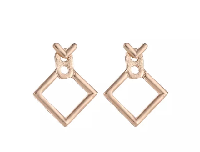 Image of Gold Layered Diamond Shaped Earrings