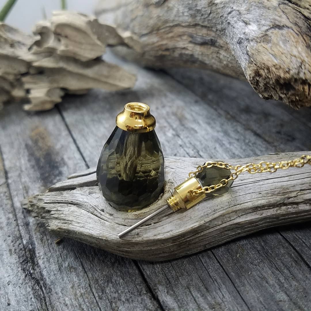 Image of Smokey crystal essential oil pendant