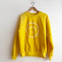 Image 1 of UPSIDE DOWN HAPPY FACE SWEATSHIRT / NATURAL DYE - YELLOW