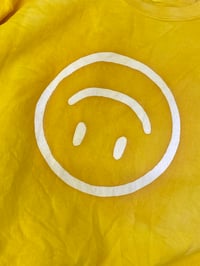 Image 2 of UPSIDE DOWN HAPPY FACE SWEATSHIRT / NATURAL DYE - YELLOW