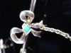 Edwardian 9ct yellow gold turquoise bow cloak brooch