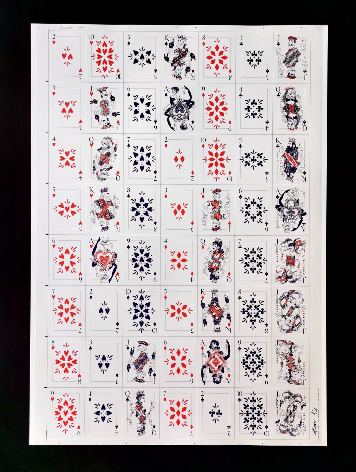 Image of Planche non coupée jeu de cartes