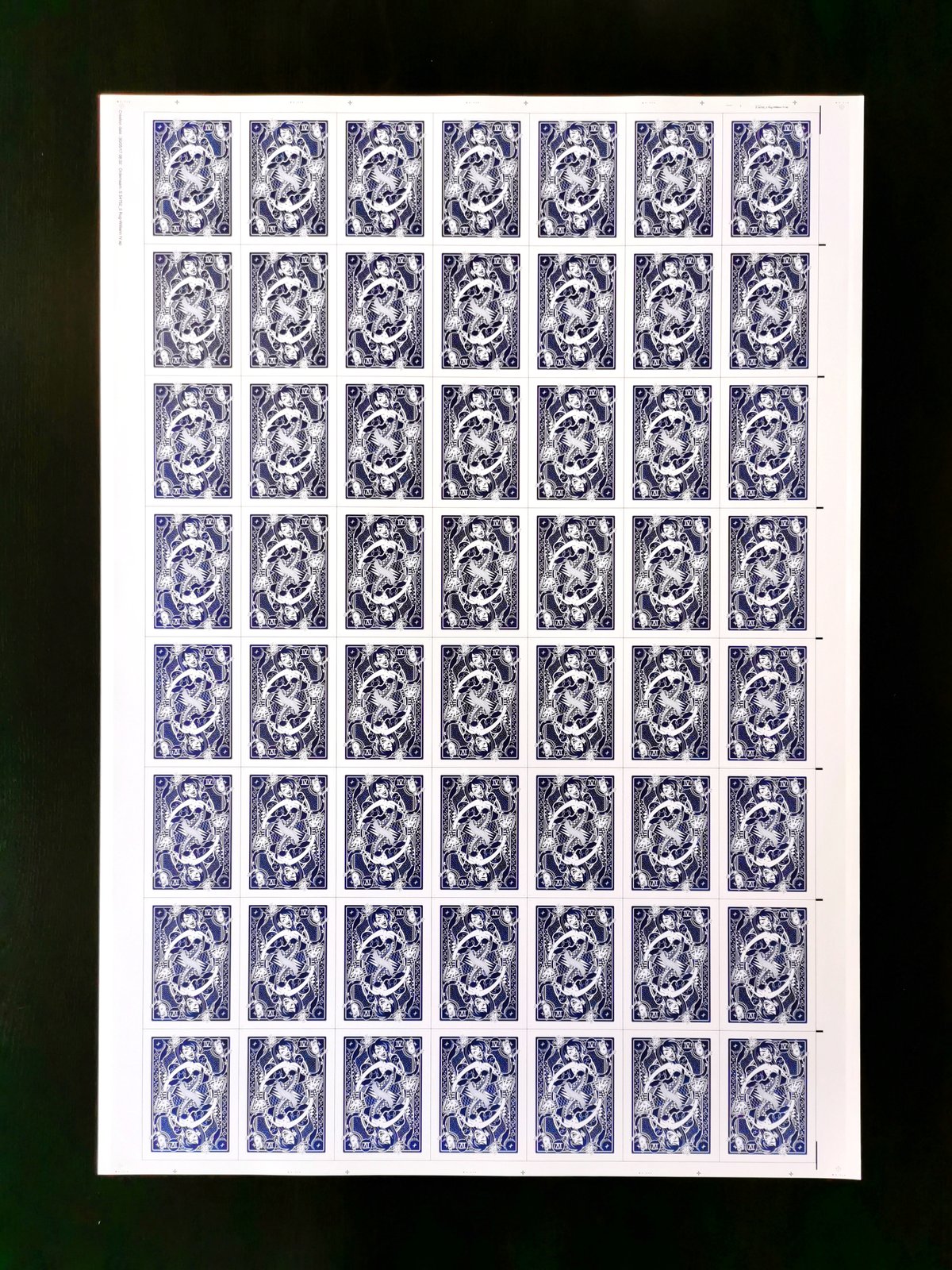 Image of Planche non coupée jeu de cartes