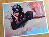 Image 2 of Extremely Limited DIAMOND DUST Hand Embellished 'BLACK MASK w/ RED SHOES' Giclee Print