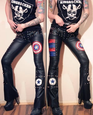 Image of Bootcut stars & stripes pants with studs