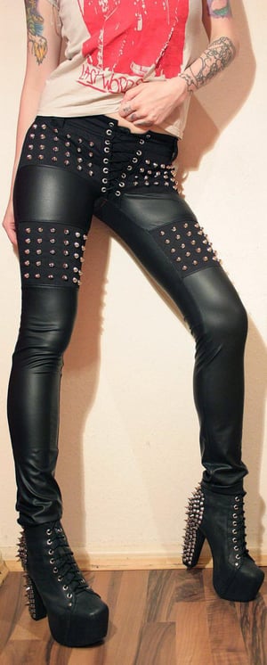 Image of Studded fauxleather pants 2