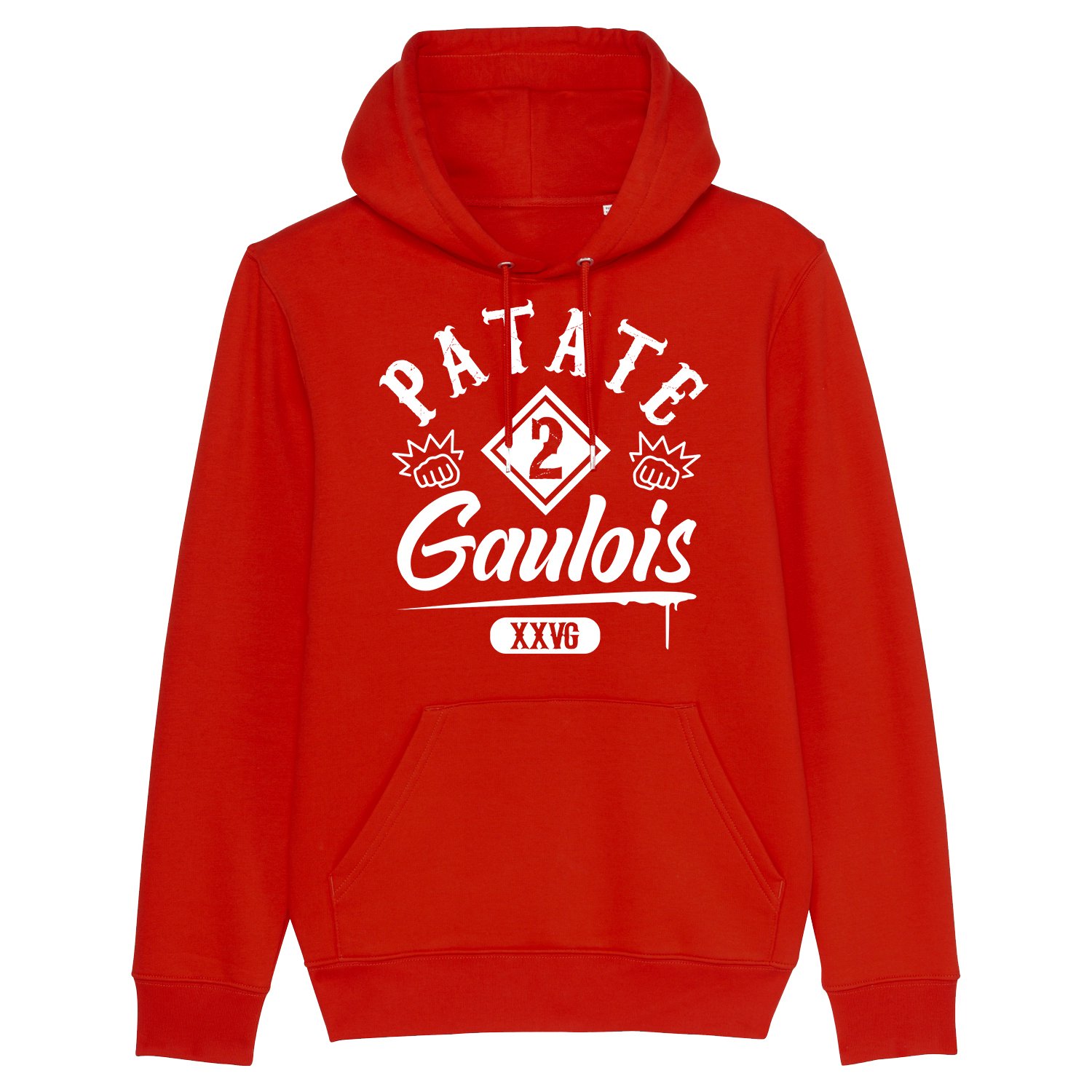 Image of SWEAT-SHIRT CAPUCHE UNISEX ROUGE - PATATE DE GAULOIS