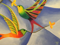 Image 3 of Rainbow Flock of Birds print 