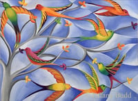 Image 1 of Rainbow Flock of Birds print 