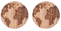 Image 1 of ZEAL GIVES WOODEN WORLD MAP EARRINGS