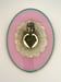 Image of Sacred Heart Oval Pink/Gold leaf 20cm