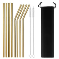 Gold Reusable Straw Set