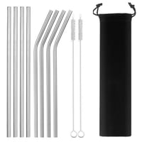 Silver Reusable Straw Set