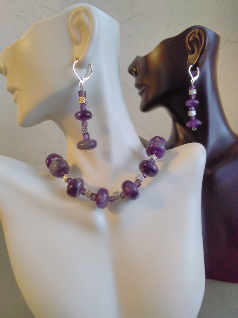 Image of NATURAL AMETHYST NECKLACE SET