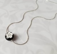 Image 1 of Black + White Flower Necklace