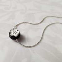 Image 4 of Black + White Flower Necklace