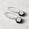 Black + White Flower Earrings