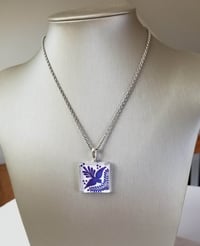 Image 2 of Blue Talavera Bird Tile Necklace