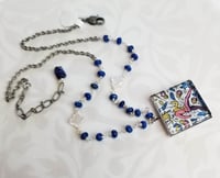 Image 2 of Folk Art Pendant with Lapis Chain