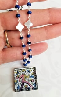 Image 3 of Folk Art Pendant with Lapis Chain