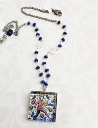 Image 1 of Folk Art Pendant with Lapis Chain
