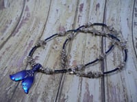 Image 1 of A Mermaids Tail Cobalt Blue and Silver Necklace 20 inches long