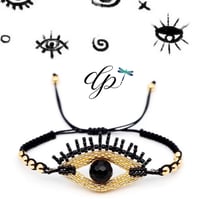 Image 4 of Evil eye 🧿 gold and black bracelet - 3D