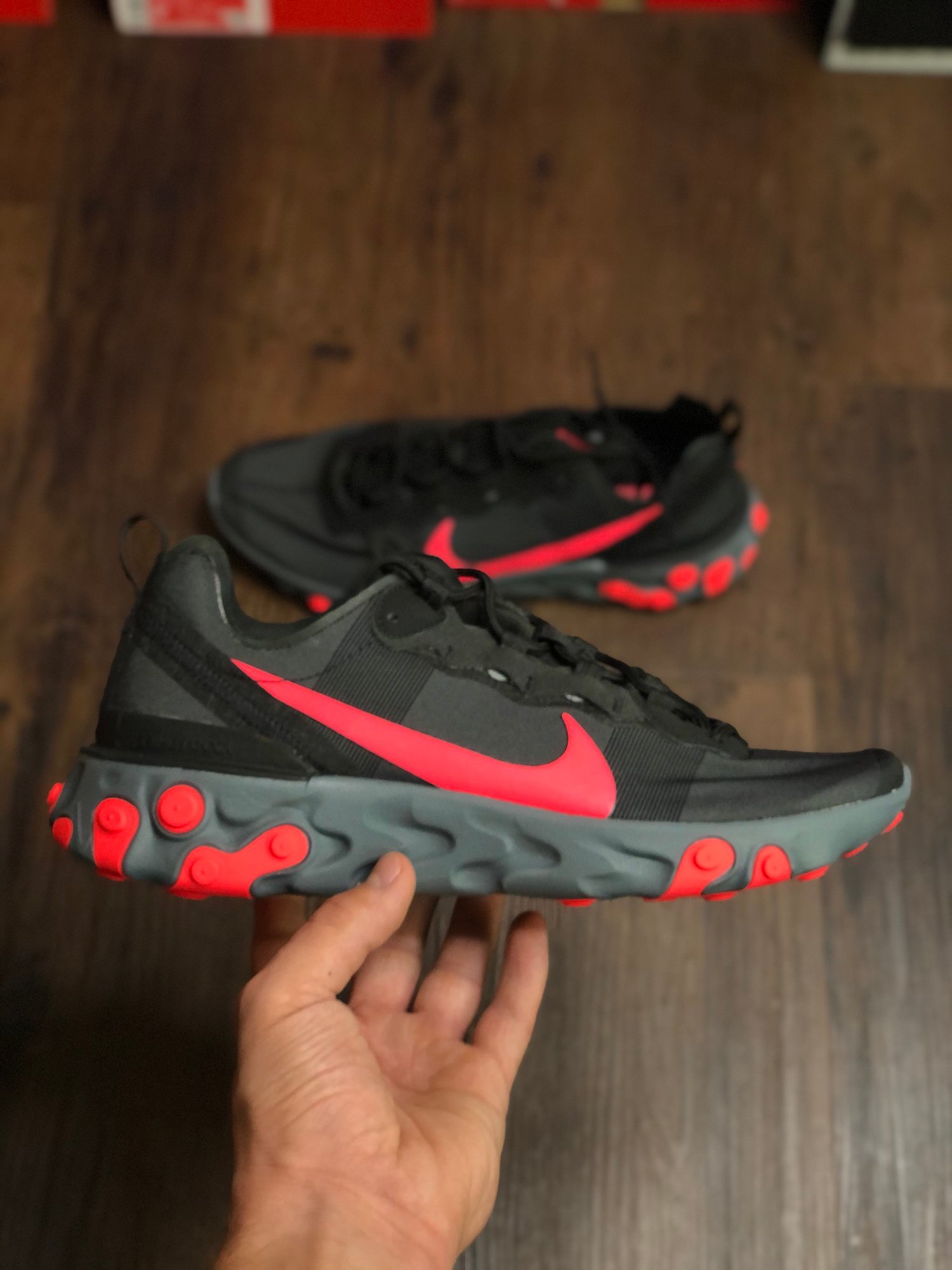 Image of Nike React Element 55 Black/Red