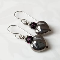 Image 2 of Pewter Heart Earrings