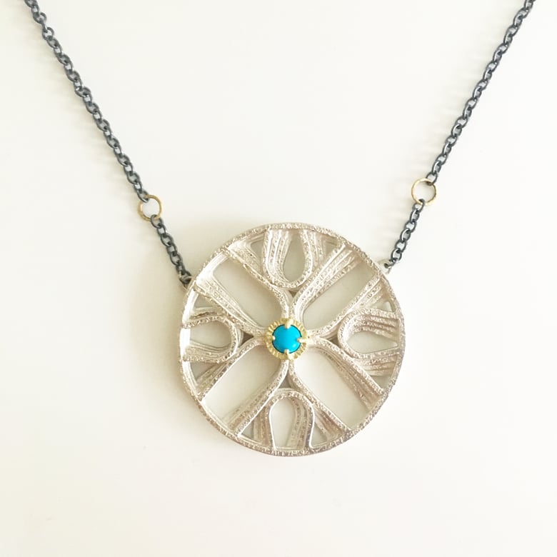 Image of quattro sym necklace with sleeping beauty turquoise 