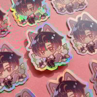 Image 4 of Love And Deepspace Holo Kitty Butler Stickers