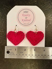 Image 2 of Crochet heart earrings